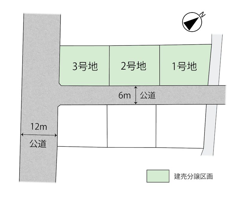FelidiaGarden奥州市水沢真城字町屋敷 全3区画 2号棟(No.1024) 全体区画図