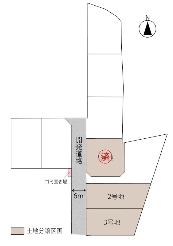 佐賀市大和町 全3区画 3号地(No.1042) 全体区画図