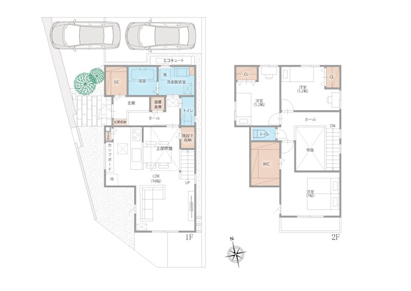 FelidiaGarden京都市山科区北花山市田町 全8区画 3号棟 (No.1037)  間取図・土地図
