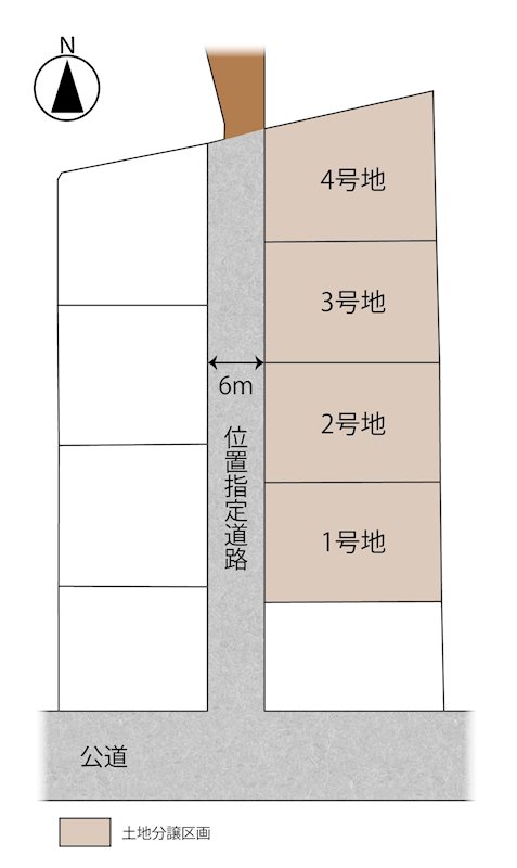 金ケ崎町西根 全5区画 4号地(No.1024)  全体区画図