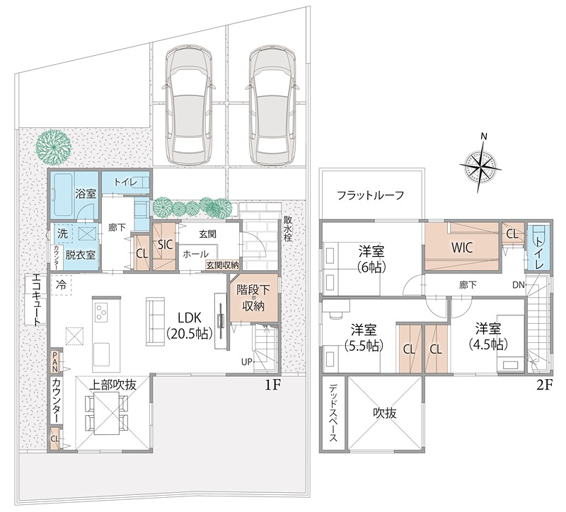 FelidiaGarden伊予市上吾川 全3区画 2号棟(No.1041) 間取図・土地図