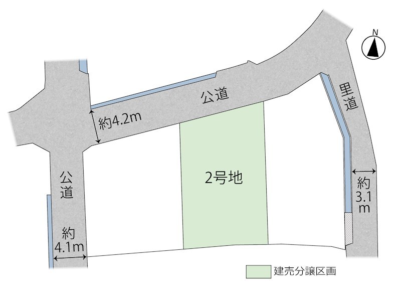 FelidiaGarden伊予市上吾川 全3区画 2号棟(No.1041) 全体区画図