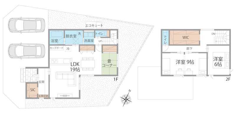 JIDAI南区八幡10丁目 全4区画 4号棟(No.1055) 間取図・土地図