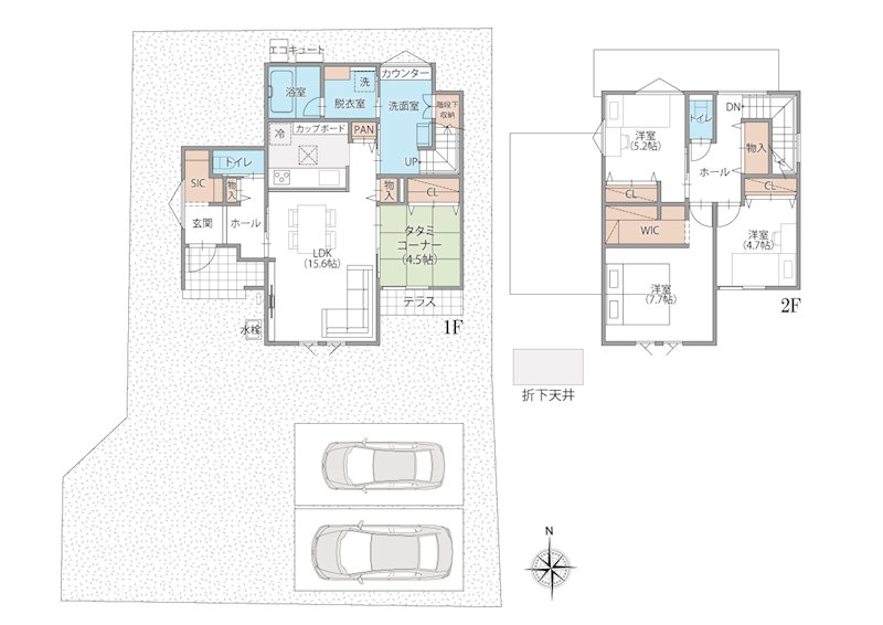 FelidiaGarden安曇野市穂高柏原 全4区画 3号棟(No.1063)  間取図・土地図