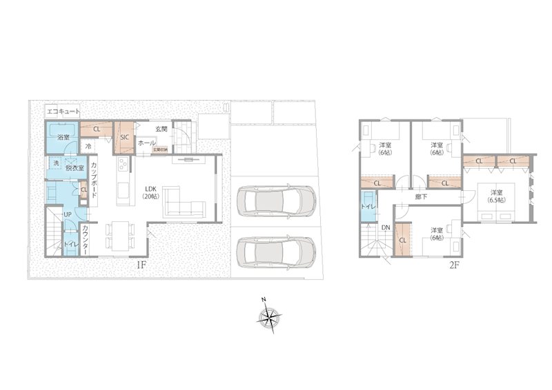 FelidiaGarden豊橋市東小鷹野 全5区画 2号棟(No.1033)  間取図・土地図
