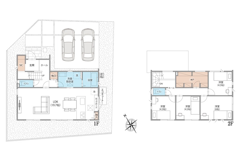 FelidiaGarden三木市加佐 全4区画 1号棟(No.1056) 間取図・土地図
