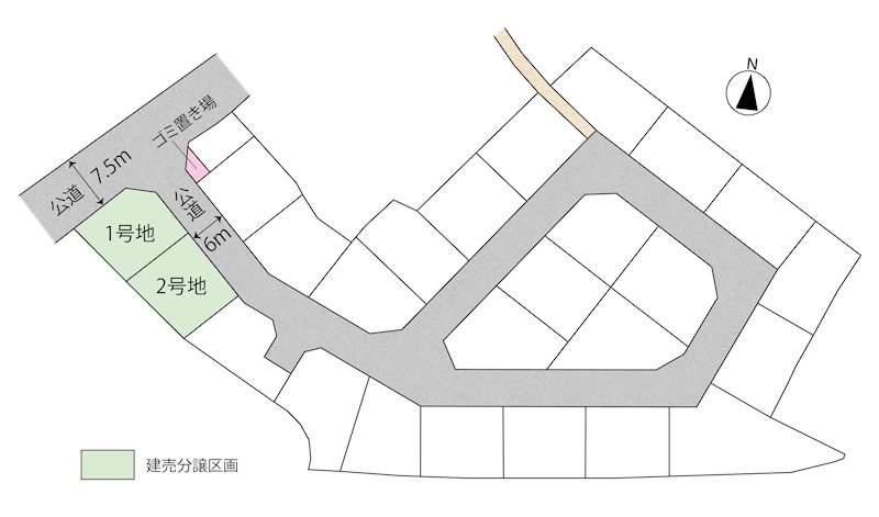 FelidiaGarden三木市加佐 全4区画 1号棟(No.1056) 全体区画図