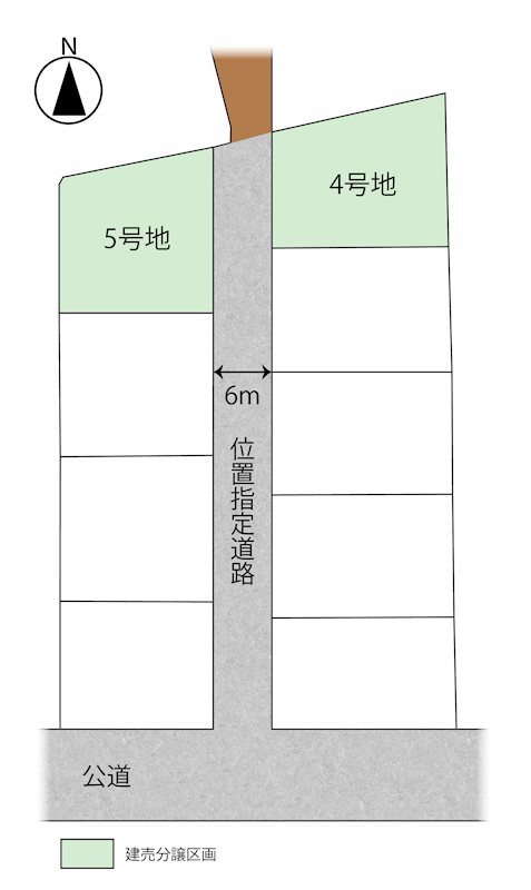 Feelwell金ケ崎町西根 全5区画 5号棟(No.1024)  全体区画図