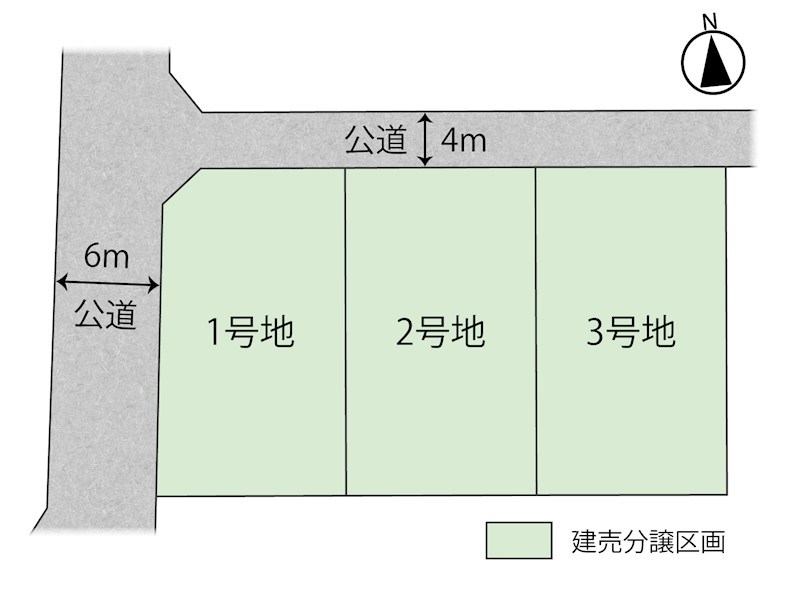 FelidiaGarden筑西市二木成 全3区画 3号棟(No.1025) 全体区画図