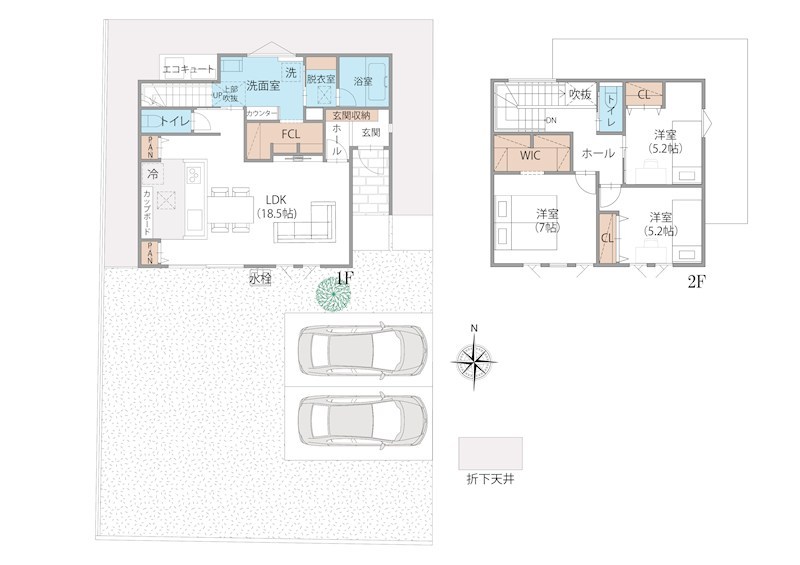 FelidiaGarden甲府リバーサイドタウン 全4区画 3号棟(No.1030) 間取図・土地図