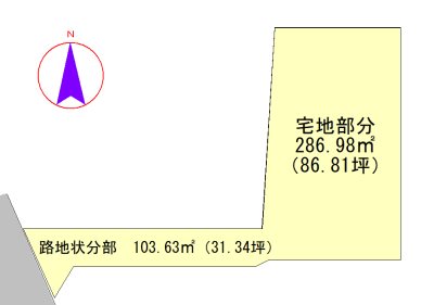 村上市緑町２丁目売地 間取図・土地図