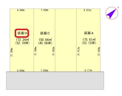 西区青山新町分譲地　区画D 間取図・土地図