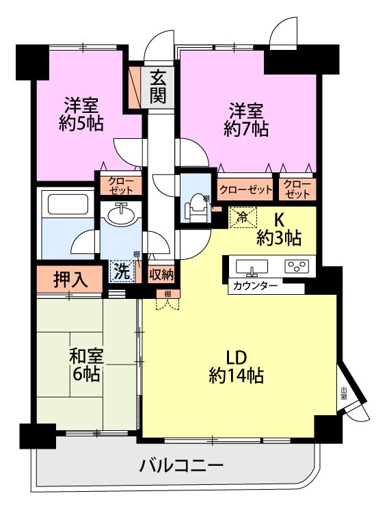 ダイアパレス水道町通り 間取図・土地図