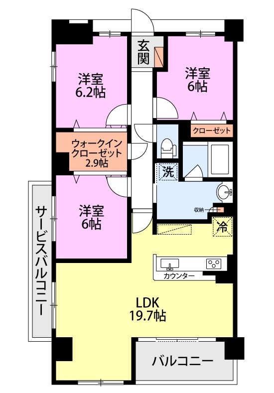 アルファスマート女池上山 間取図・土地図