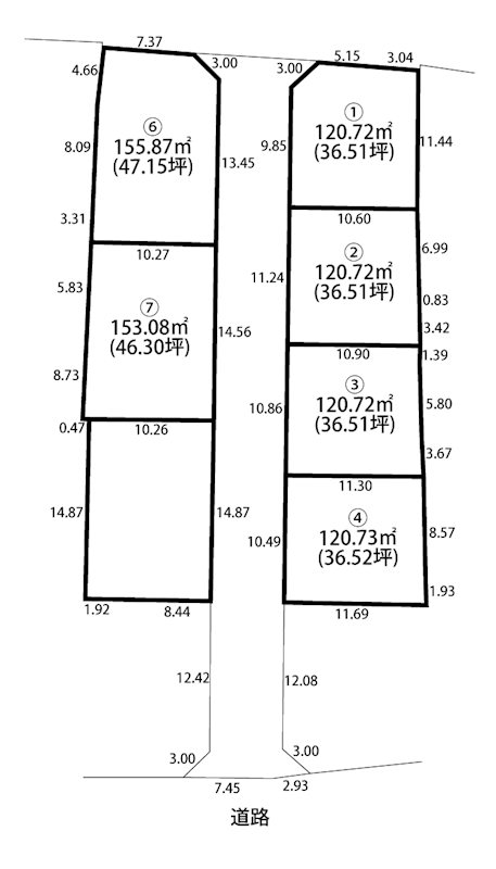 西区鳥原分譲地　区画２ 間取図・土地図