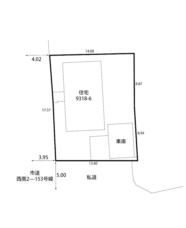 西区五十嵐三の町南売地 間取図・土地図