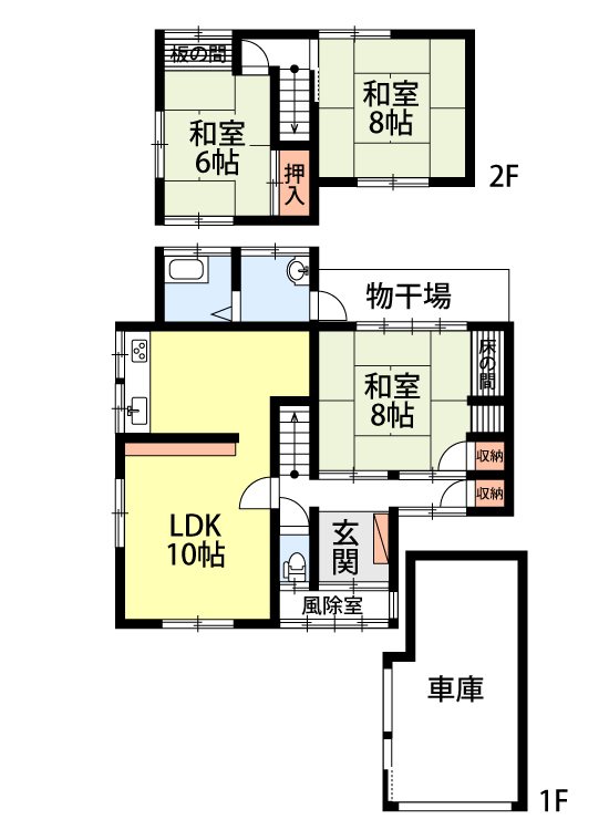 新発田市新富町２丁目戸建 間取図・土地図