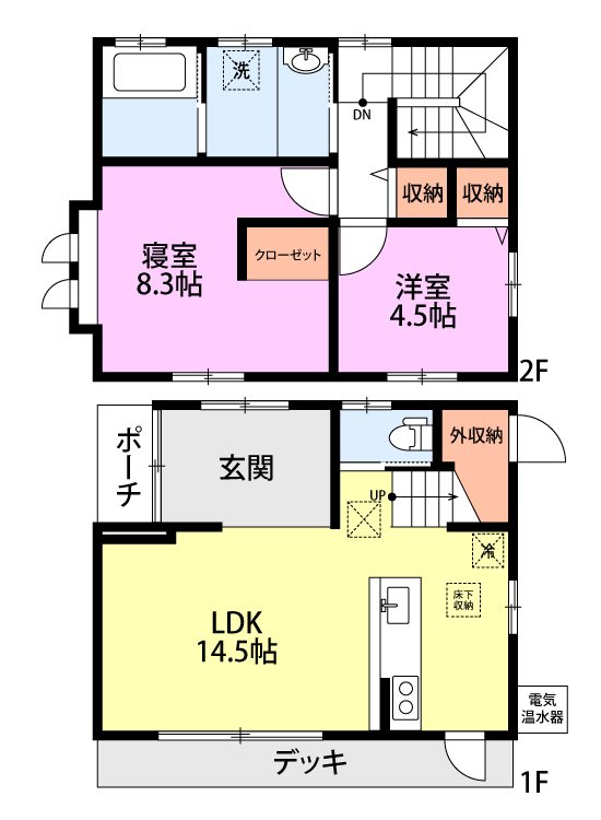 江南区亀田中島２丁目戸建 間取図・土地図