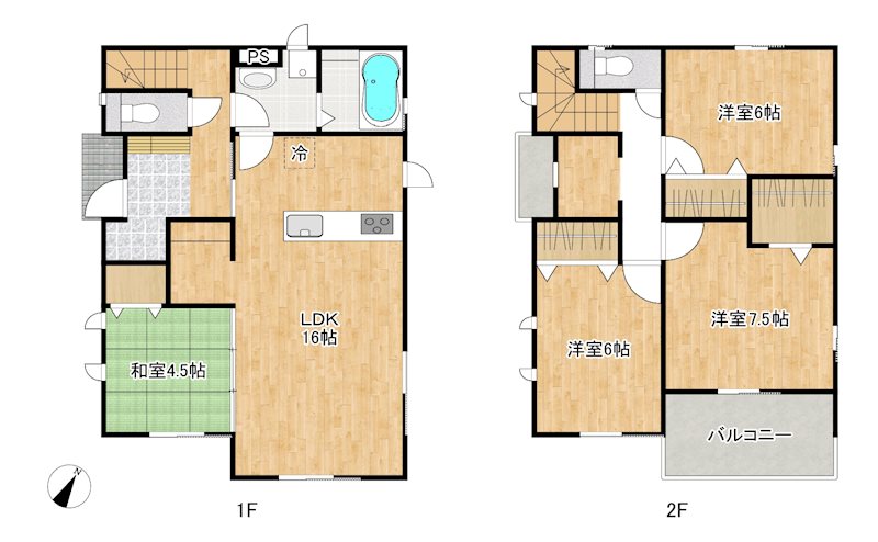 取手市台宿新築戸建て（1号棟） 間取り図