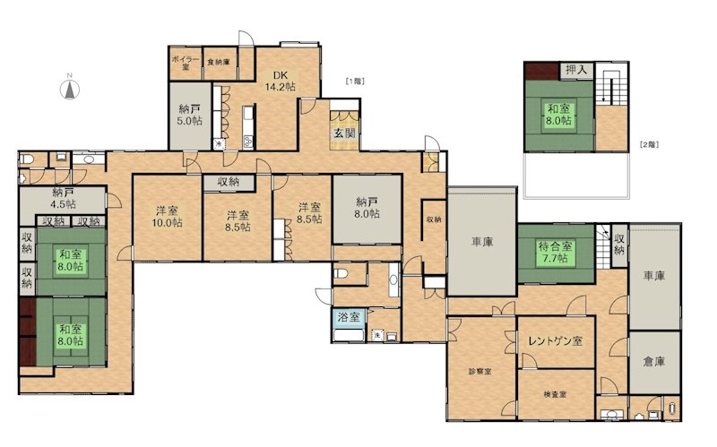 飯田市鼎切石中古併用住宅 間取図・土地図