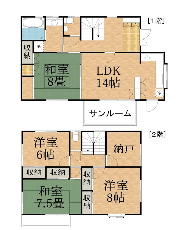 駒ケ根市上穂北住宅 間取図・土地図