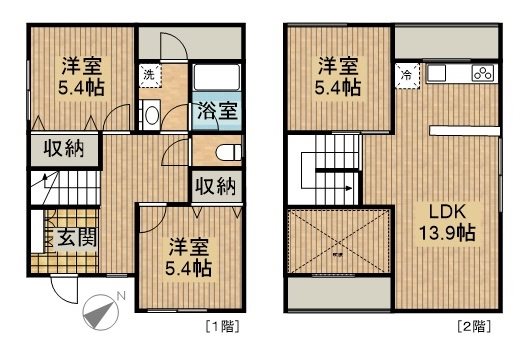 飯田市松尾上溝中古住宅  間取図・土地図