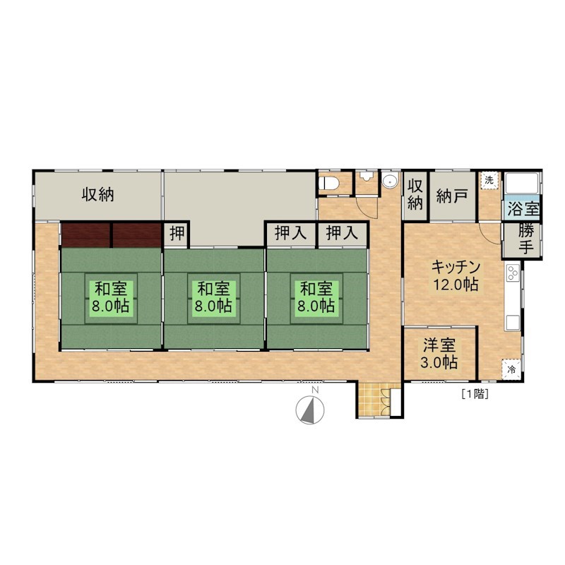 下伊那郡高森町下市田中古住宅  間取図・土地図