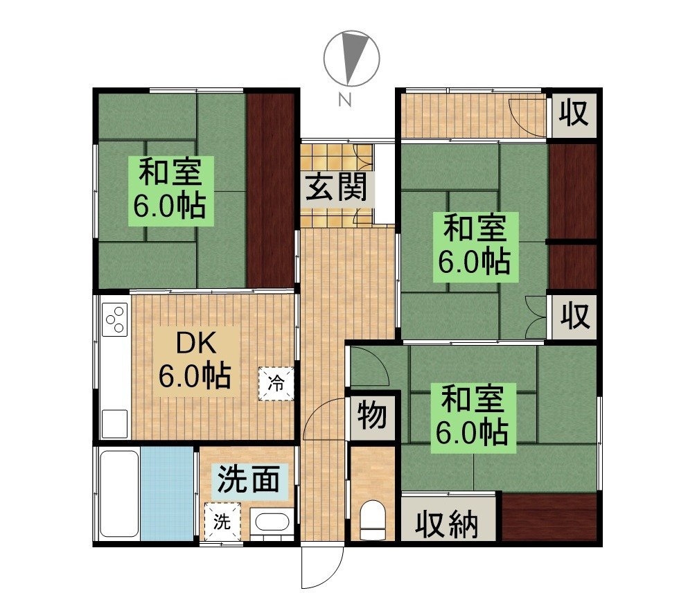 下伊那郡下條村睦沢農地付中古住宅 間取図・土地図