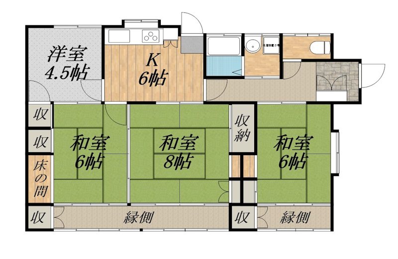 下伊那郡松川町上片桐貸家 間取図・土地図