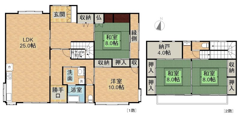 飯田市上郷黒田中古住宅 間取図・土地図