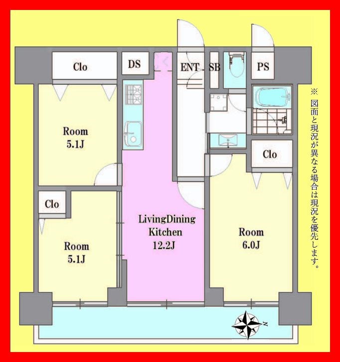 竹の塚マンション  間取り図