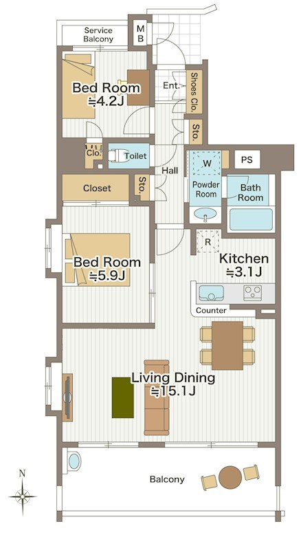 浦和仲町ダイヤモンドマンション 間取り図