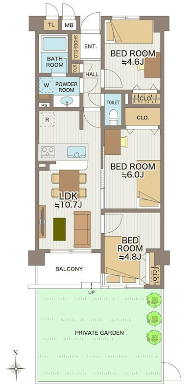 コスモ北綾瀬クィーンズテラス 間取り図