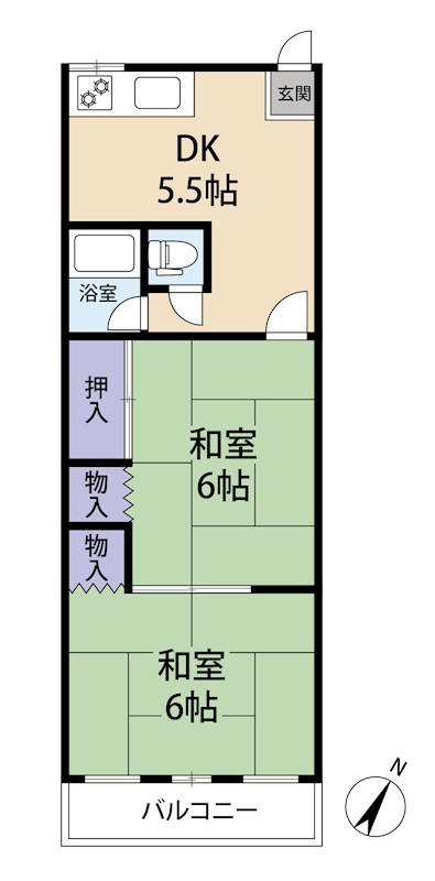 小倉第六マンション　4階部分 間取り図