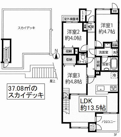 ライオンズガーデンテラス千歳烏山 間取り図