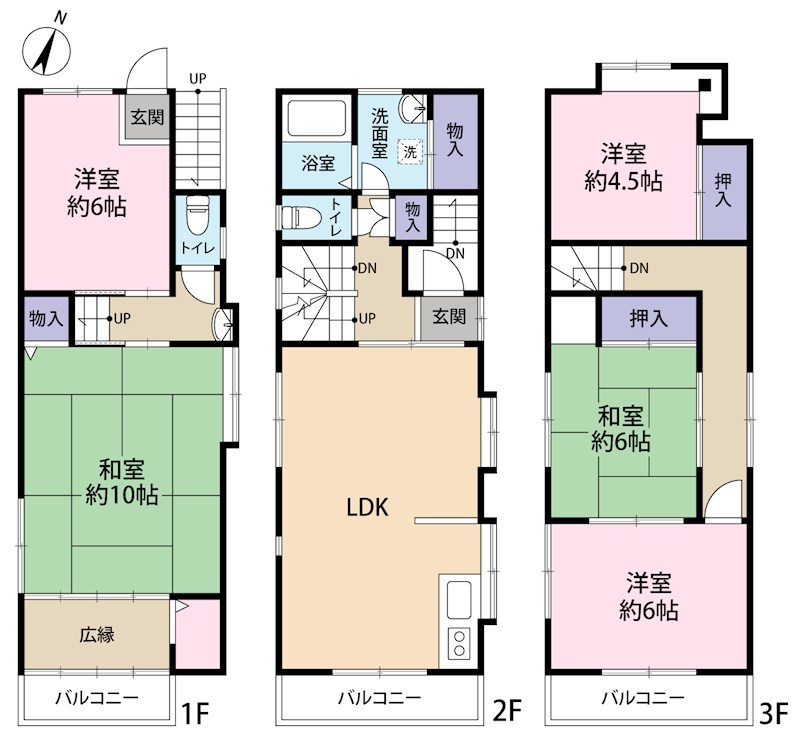 草加市谷塚町　中古一戸建て 間取り図