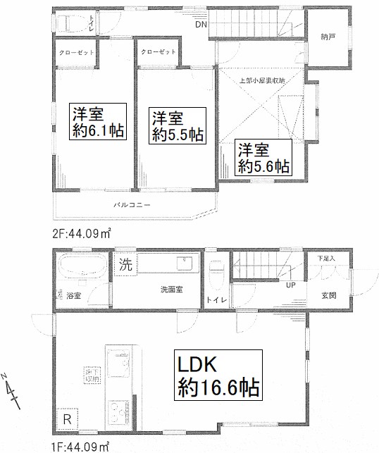 世田谷区祖師谷6丁目 中古一戸建て 間取り図