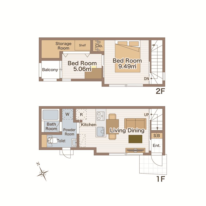 渋谷区恵比寿2丁目 中古戸建 間取り図