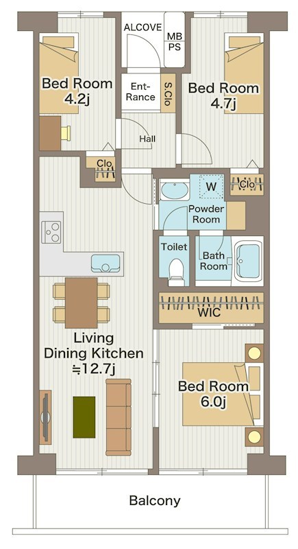 田端北スカイハイツ 間取り図