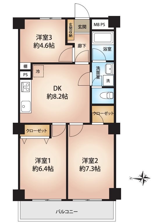 竹ノ塚ハイリビング 間取り図