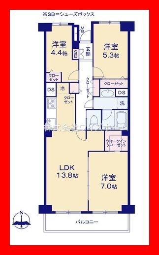 ボナハイツ中川1号棟 間取り図
