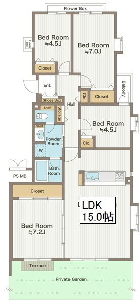 光が丘パークタウン春の風公園街10号 間取り図
