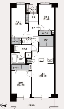 東大島ファミールハイツ1号館 間取り図