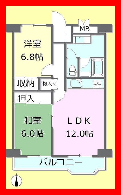 ボナハイツ中川Ａ号棟 間取り図