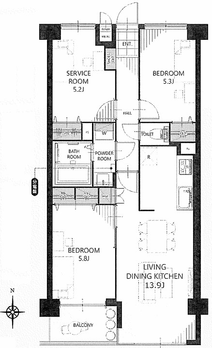 ライオンズマンション徳丸 間取り図
