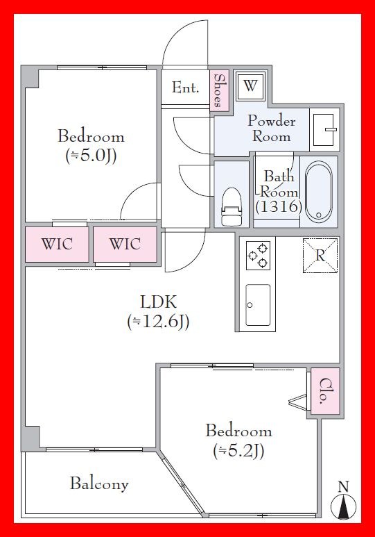 南向きバルコニー 陽当り良好♪ グリーンパーク第11綾瀬 間取り図