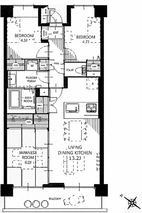 3LDKファミリータイプ♪ ファミール大宮宮原壱番館 間取り図