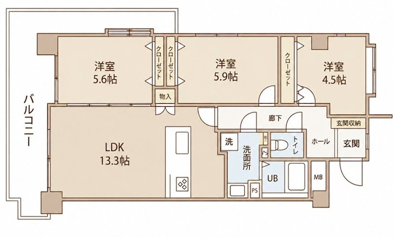 磯子北パーク・ホームズ 間取り図