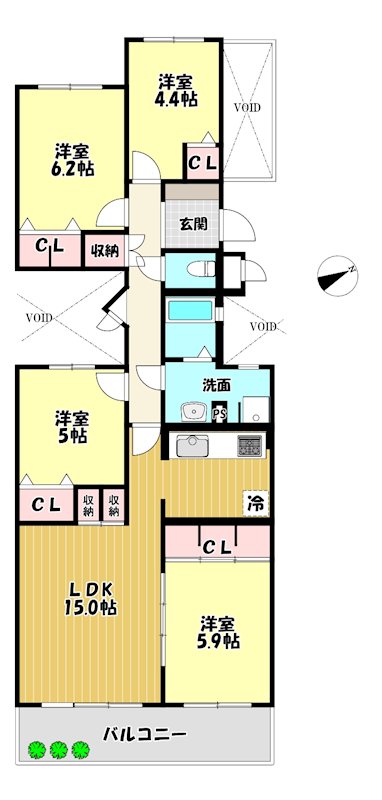 京都府八幡市男山美桜 間取図・土地図