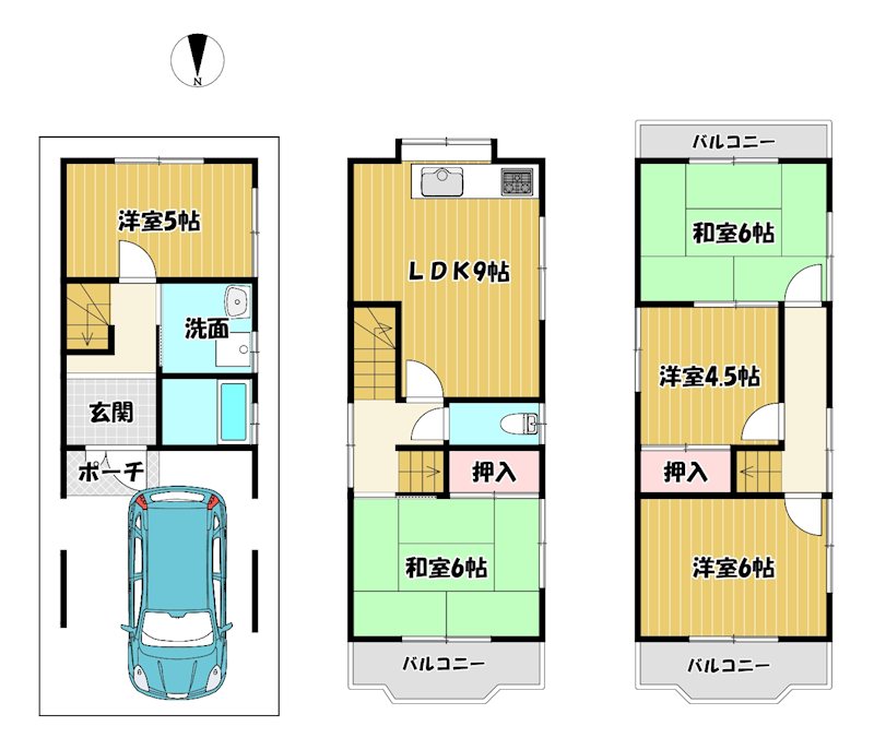 大阪府枚方市出屋敷元町２丁目 間取図・土地図